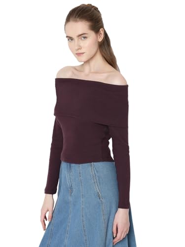 Image of VERO Moda Women's Polyester Solid Regular Fit T-Shirt