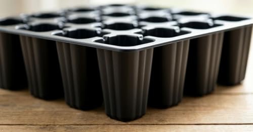 Image of SJ Organics Seed Starter Tray - Pack of 5 (48 Cells Each) | Heavy Duty Germination Tray for Vegetables, Flowers & Hydroponic Gardening