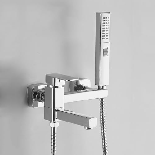 Robinets mélangeurs de douche chromés et élégants avec finitions soignées pour baignoire chic