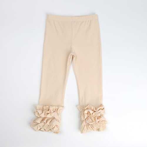 Image of HOOLCHEAN Baby Toddler and Little Girls Cotton Ruffle Leggings