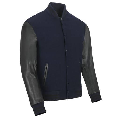 Image of Varsity Jacket Baseball Letterman Jacket- Wool and Leather Premium Quality Unisex Basketball Jacket