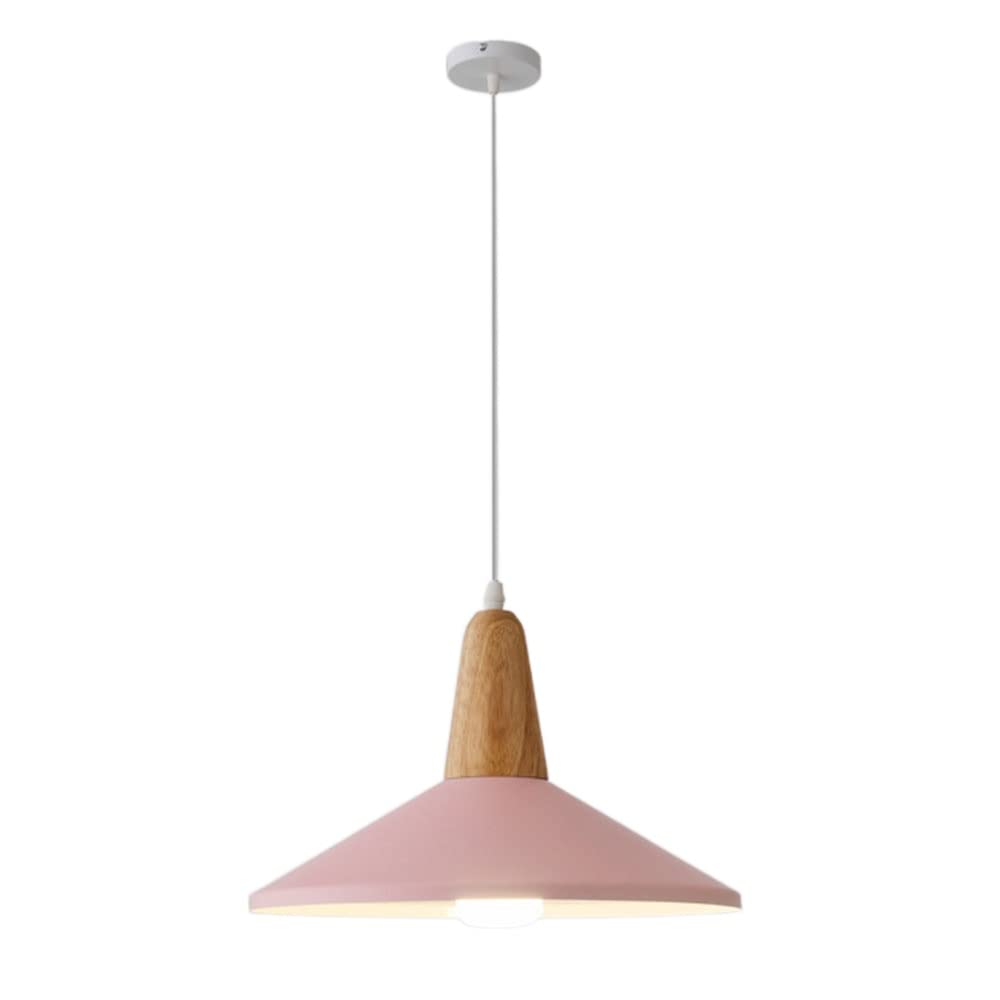 STVDEDG with Wood Hanging Lighting Fixtures Nordic Macaron Style Lamp Chandelier Single Head Industrial Personalized Pendant Lamp Adjustable E27 Decoration Fixture for Loft Coffee Kitchen Island