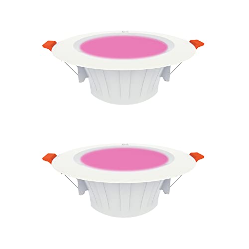 Image of FYBROS Aluminum Silvio Plus 9W Ceiling Lights for Hall, 80 mm LED Light for Home, Pink LED Ceiling Lights for Home, Junction Box Lights for Living Room, Small LED Light for Room, Warm Indoor Lighting