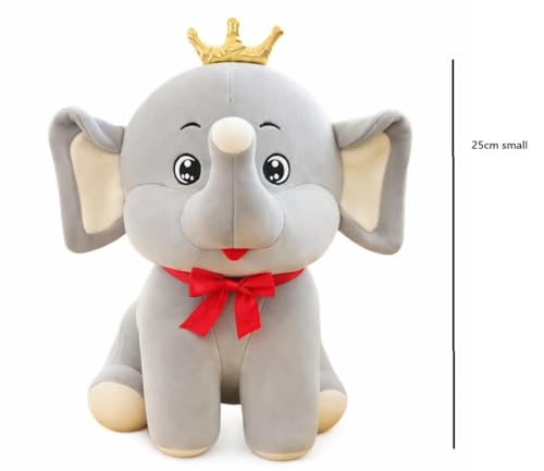 Image of SCOOBA Adorable Crown Elephant Soft Toy 25cm (Elephant 25cm Grey Color)