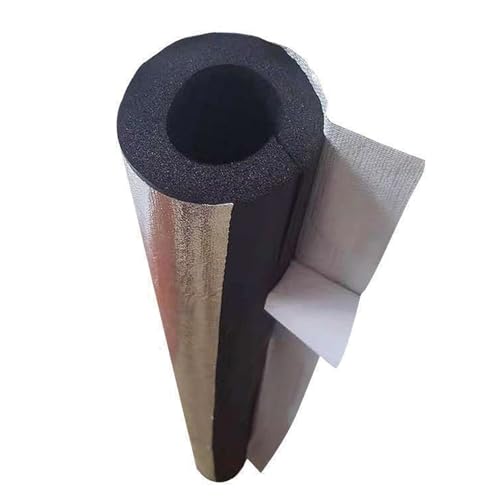 Isolante autoadesivo in schiuma per tubi per protezione antigelo, coperture in polietilene pretagliate per unità AC e irrigazione invernale all'aperto, 4 m x 15 mm x 95 cm, involucro per pali in