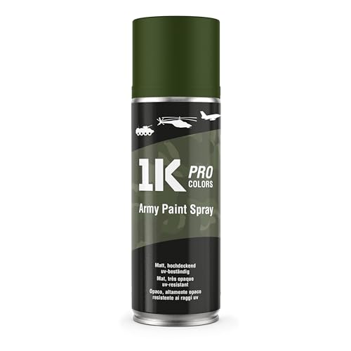 Militär-Farbspray Army 1K PRO – 400ml Spraydose matt, Militärfarbe, UV und wetterfest, schnelltrocknend, DIY Projekt - RAL6031 Waldgrün Militär-Farbspray Army 1K PRO – 400ml Spraydose matt, Militärfarbe, UV und wetterfest, schnelltrocknend, DIY Projekt - RAL6031 Waldgrün