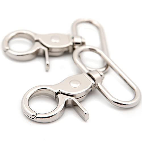 Trigger Snaps, 6 PCS Hook Clasps Oval Swivel Trigger Clips Hooks Clips Snap for Straps Bags Belting Leathercraft (Silver,1 1/2")