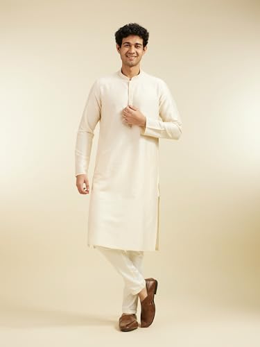 Image of DIWAS BY MANYAVAR Men's Viscose Blend Solid Kurta (1pc)