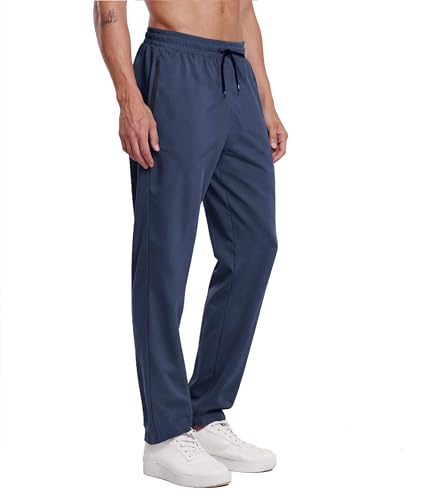 RPOVIG 3 Pack Men's Athletic Sweatpants with Zipper Pockets Workout Gym Running Hiking Active Cooling Stretch Joggers Pants4