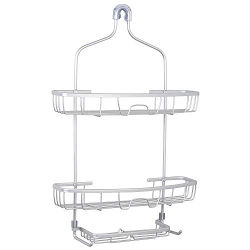 Zenna Home E7415AL NeverRust Aluminum Extra Wide shower caddy Satin Chrome
