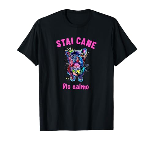 Divertente grafica sarcastica con scritto «STAI CANE DIO CALMO»