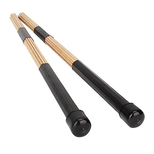 Par de brochas de batería de bambú de 40 cm para jazz y folk, varillas livianas y resistentes para percusión miniatura 1