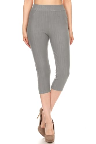 Image of Leggings Depot Women's Cotton Blend Stretch Pull-on Jeggings Casual Pants with Pockets (Available in Plus Size)