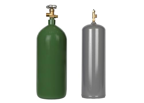 Oxygen-Acetylene Welding Cylinder Set Includes 40 cuft Steel Acetylene and 40 cuft Steel Oxygen