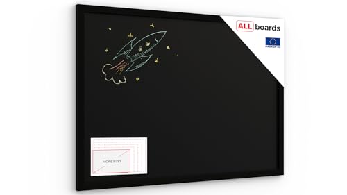 ALLboards Schwarze Kreidetafel 70x50cm mit ECO-Holzrahmen...