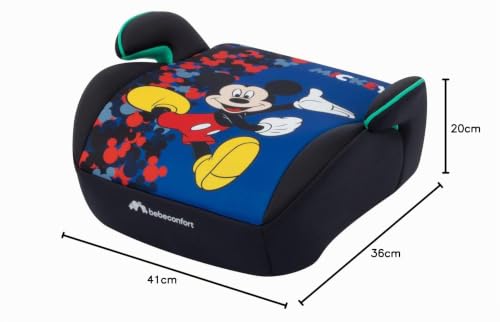 Bebeconfort Disney Gaia i-Safe, Rehausseur Voiture Enfant, Siège Auto Mickey Mouse, 6-12 Ans, 128-150 cm, 22-36 kg, Léger, Installation Facile de la Ceinture, Tissu Soft-touch, Fun Mickey