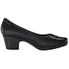 Clarks Women's Emslie Mae Pump, Black Leather, 8.5