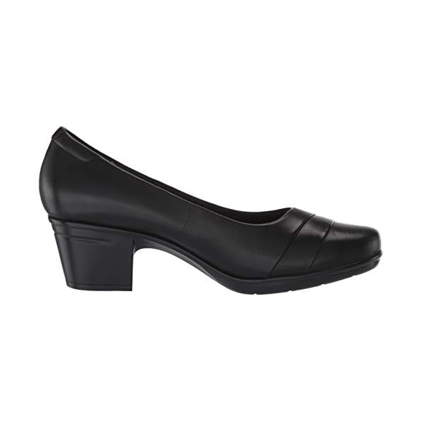 Clarks Women's Emslie Mae Pump, Black Leather, 8.5
