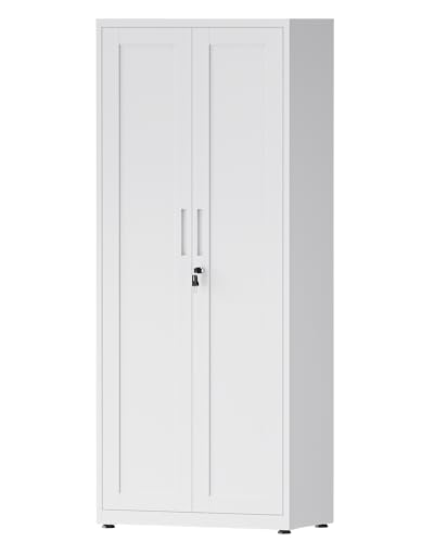 LVSTEEL Armoire Métallique 181.5×75×40 cm, Meuble de Rangement de Bureau, 3 Étagères...