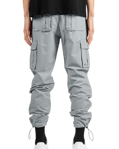 Geleglaer Mens Cargo Pants Casual Fall Athletic Trousers Military Drawstring Overalls Hiking Pants with Multi Pockets 20253