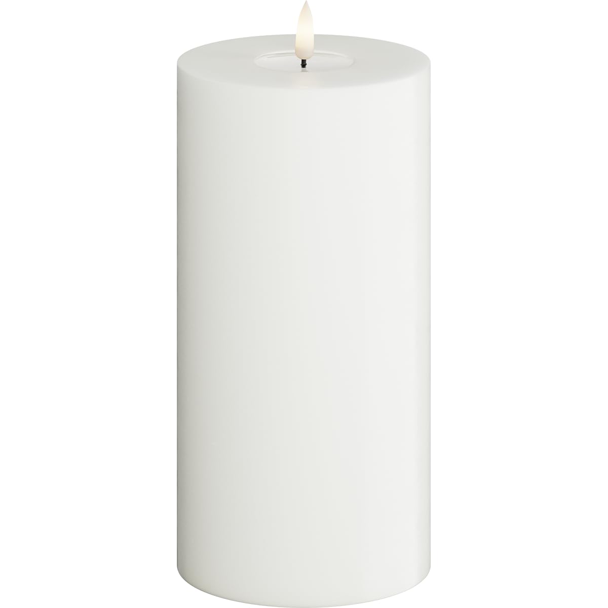 Deluxe Homeart Indoor Flameless LED Candle - White - with Real Flame™ Technology - Battery Powered Candle (10 x 20 cm)