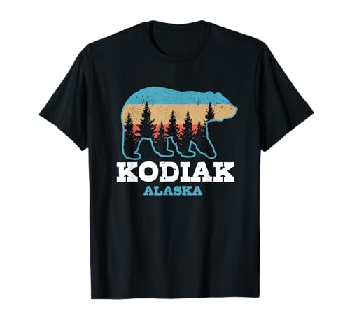Kodiak Alaska Vintage Grizzly Bear Nature Souvenir Regalo Camiseta