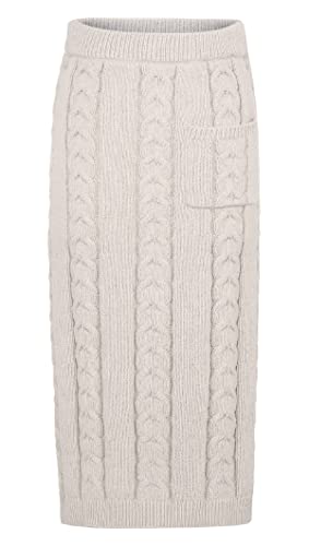 CHARTOU Women's Winter Chunky Cable Knit Long Skirt 2 Piece Outfit Sweater Sets3