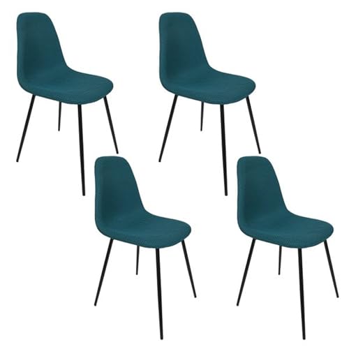 Juego de 4 sillas de diseño comedor contemporáneas azul de 44x86x54 cm 2