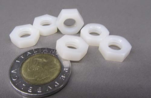 Natural Nylon 6/6 Hex Nuts RH 5/16"-18 Thread x 33/64 W x 3/16 H 50 Pcs