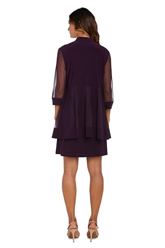 Image of R&M Richards Women's Petite Glitter Trim Jacket Dress