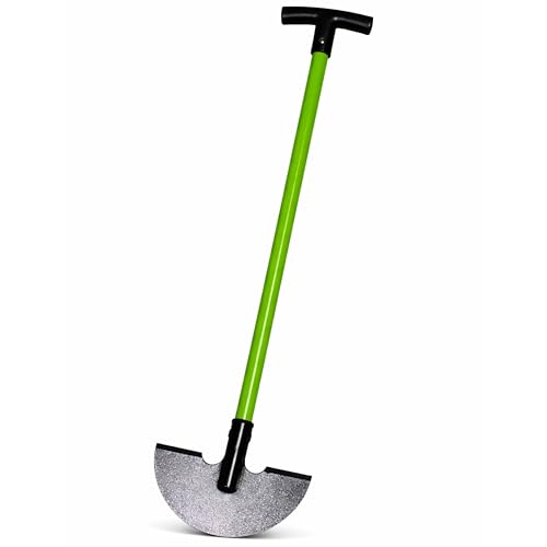 Unibos | Carbon Steel Lawn Edger 91cm T Handle Heavy Duty Half Moon Lawn Edging Tool With Footplate Manual Garden Border Cutter Grass Edge Trimmer & Turf Edger For Lawn Path & Driveway Edges