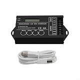 TC420 - Regolatore di tempo programmabile per striscia LED RGB, timer a 5 canali DC12-24V con custodia in lega di alluminio, supporta luci RGBW/monocromatiche