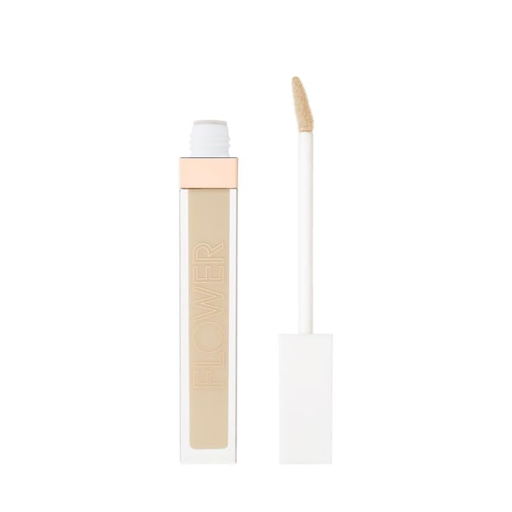 FLOWER Beauty By Drew Barrymore Light Illusion Full Coverage Concealer - Under Eye + Discoloration - Dark Circles, Blemishes, Fatigue - Seamless Blend (Ivory)