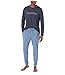 Produktbild Original Penguin Herren Set aus Jersey, langärmeliges Hemd und Jogginghose Pyjamaset, Copen Blu/Navy, Large