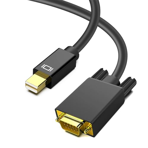Cable Mini DisplayPort a VGA de 6 pies, cable Mini DP a VGA (compatible con Thunderbolt 2) con MacBook Air/Pro, Surface Pro/Dock, monitor, proyector