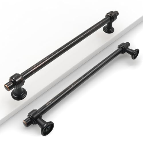 Image of 10 Pack 7.5 inch(192mm) Oil Rubbed Bronze Cabinet Pulls Kitchen Cabinet Handles Cabinet Hardware Drawer Pulls for Cupboard CK0081