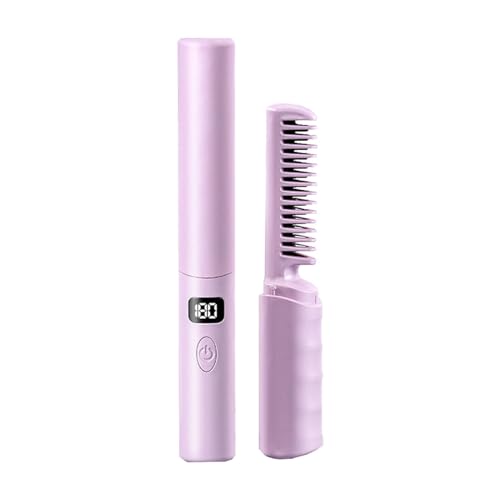 harayaa Dispositivo para alisar el cabello con calentamiento rápido y carga USB, ideal para mujeres y niñas, violeta miniatura 1