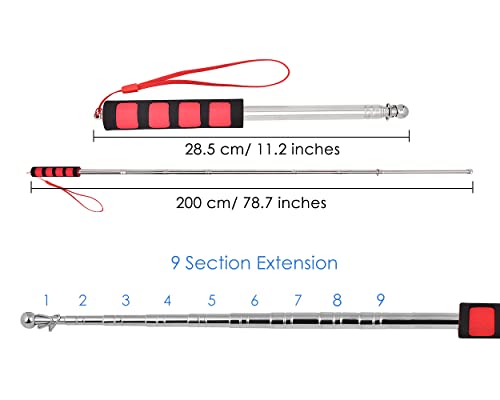 Teleskop Fahnenstange 2 Stücke Handheld Fahnenstange Edelstahl Tour Guide Fahnenstange (2m & 2m)