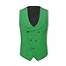 Cloudstyle Mens 3 Piece Suit Contrast Colour Fashion Coat Single Breasted Vest Jacket Pants Sets Green
