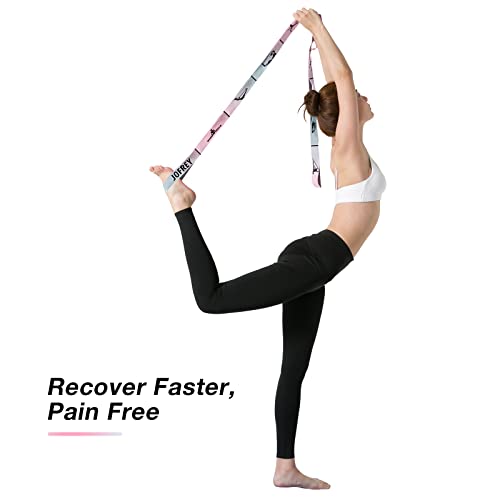 Jofrey Yoga Stretching Strap, Yoga Training Equipment Multi-Loop For Physical Therapy, Pilates, Yoga, Dance & Gymnastics Exercise And Flexible Pilates Stretch Band #TOP3