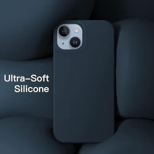 Image of Silicone Case compitable for iPhone 15, Light Blue Protective Cover with Camera Protection Smooth and Soft (Blue)