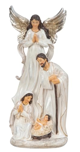 mucHome Heilige Familie Statue mit Engel Figuren in Weiß 20,5cm Höhe...