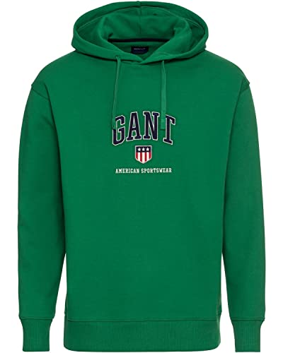 GANT Herren D.2 Retro Shield Sweat Hoodie Kapuzenpullover, Lavish Green,...
