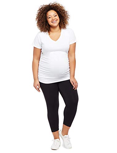 Motherhood Maternity Women's Maternity Essential Stretch Crop Length Secret Fit Belly Leggings, Black