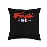 Block Voice Final 2022 Argentina vs. France Throw Pillow, 16x16, Multicolor