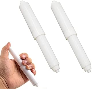 acdokuk 2 PCS General Toilet Paper Holder Roller, Plastic Toilet Tissue Roll Holder Insert Replacement, Spring Loaded Toilet Roll Holder White Roller Fitting, for WC and Bathroom