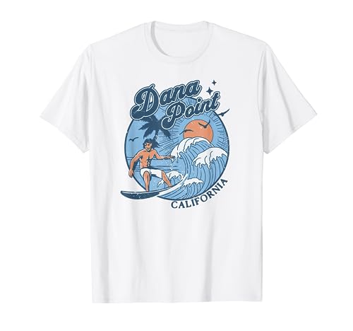Vintage Surf Dana Point California Cali Retro Surf Playa Camiseta
