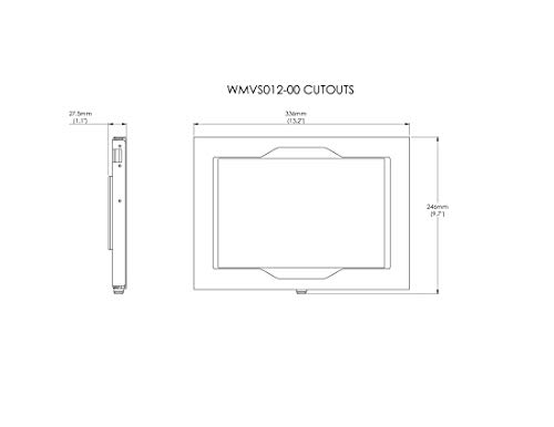 Tabcare Locking Wall Mount Metal Enclosure For Ms Surface Pro 3 4 6 2017 - Kiosk, Pos, Store, Show Display (Black) #TOP3