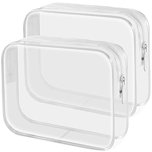 Lermende Lot de 2 Trousses de Toilette Transparentes approuvées par la TSA pour Voyage à l'aéroport Conforme aux Normes des compagnies aériennes Taille...