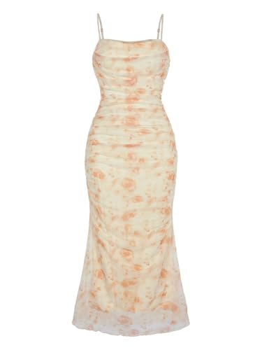 Image of GORGLITTER Women's Floral Spring Summer Wedding Guest Dress Bridal Shower Cocktail Tea Party Beach Midi Sun Dress 2026